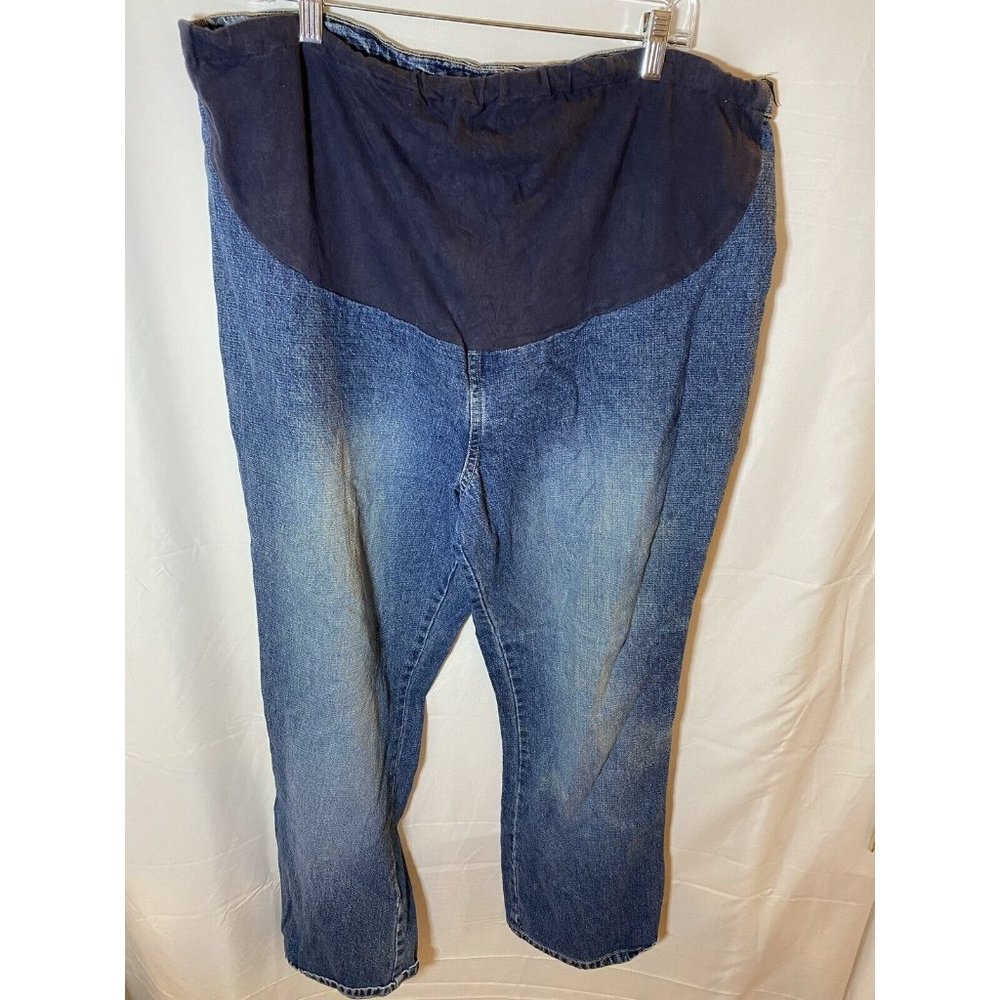 Duo Maternity Jeans Womens 38 Waist Pull On Belly Panel Straight Pants 38x29.‎